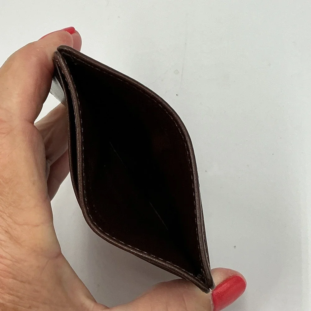 Coach Leather Executive Slim Card Case Wallet Mahogany FS4664 Vintage